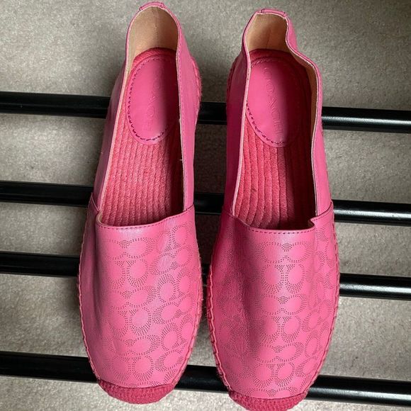 COACH Women Carley Perforated Leather Espadrilles - NEW NWOB - Picture 1 of 11